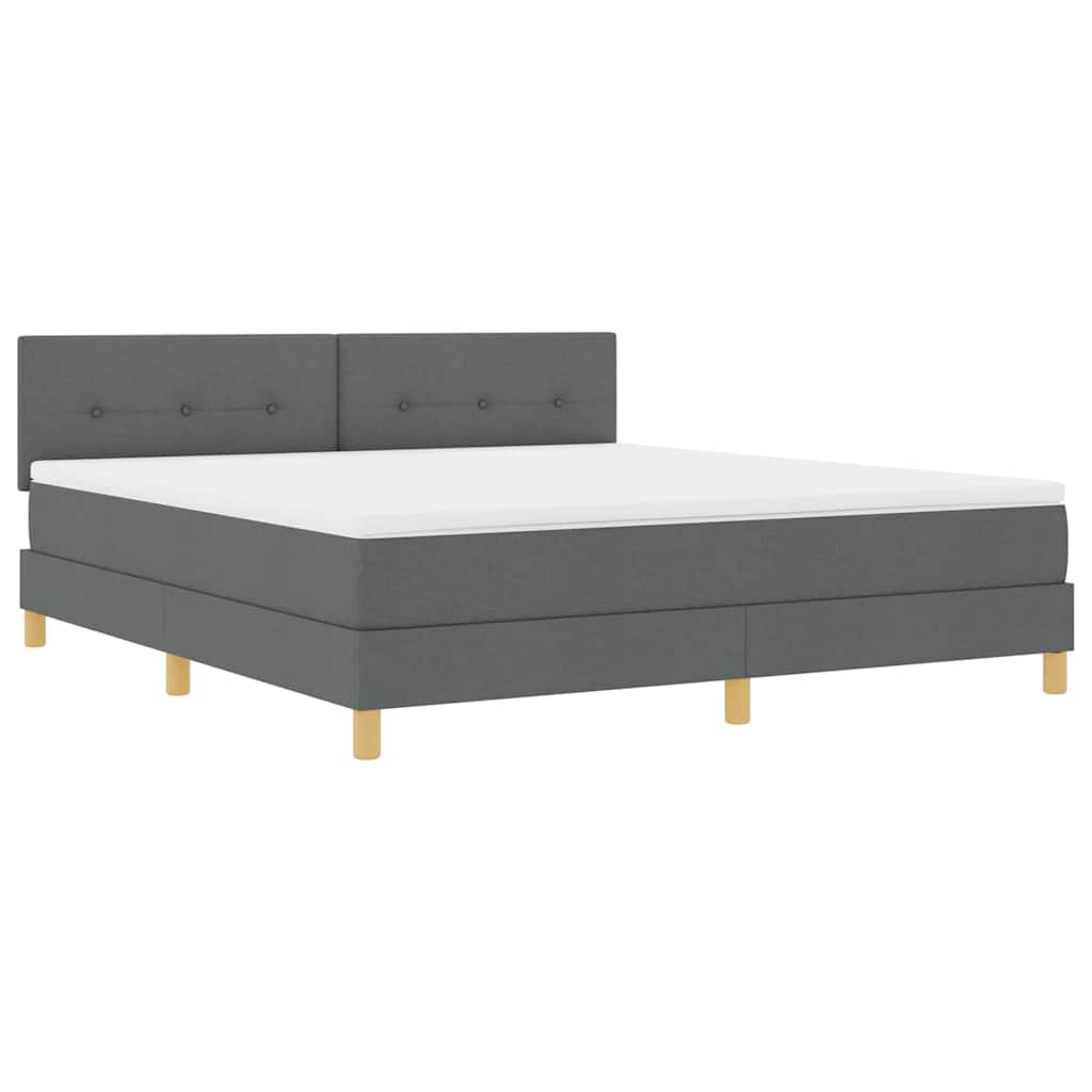 Letto a Sorgente LED con led Grigio scuro 180 x 200 cm Tessuto