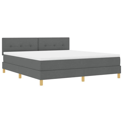 Letto a Sorgente LED con led Grigio scuro 180 x 200 cm Tessuto