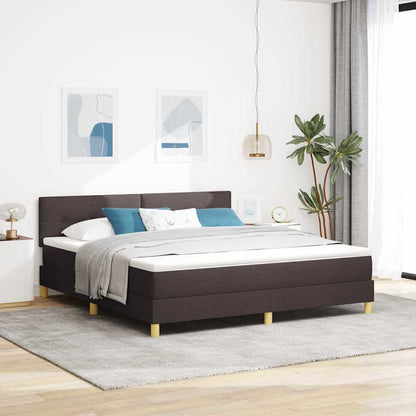 Letto a Sorgente LED con led Marrone Scuro 180 x 200 cm Tessuto