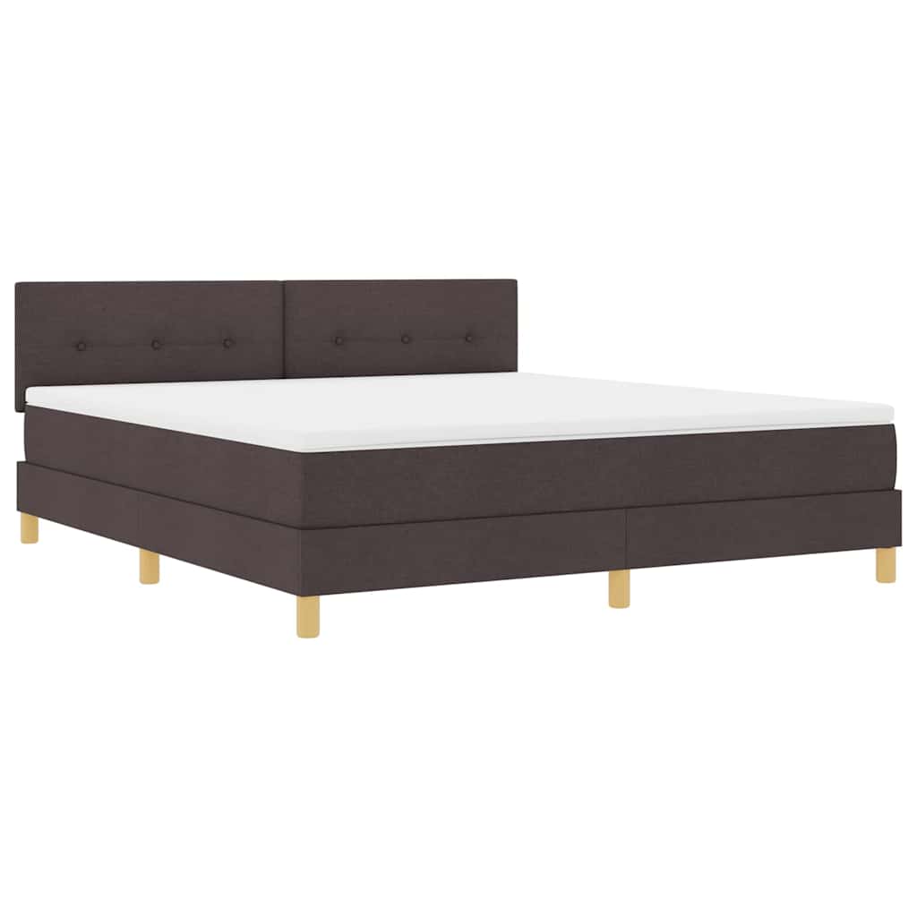 Letto a Sorgente LED con led Marrone Scuro 180 x 200 cm Tessuto