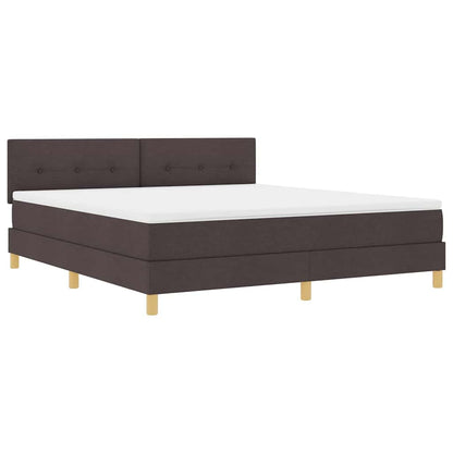 Letto a Sorgente LED con led Marrone Scuro 180 x 200 cm Tessuto