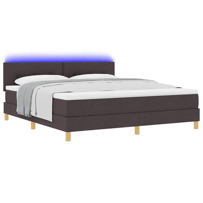Letto a Sorgente LED con led Marrone Scuro 180 x 200 cm Tessuto