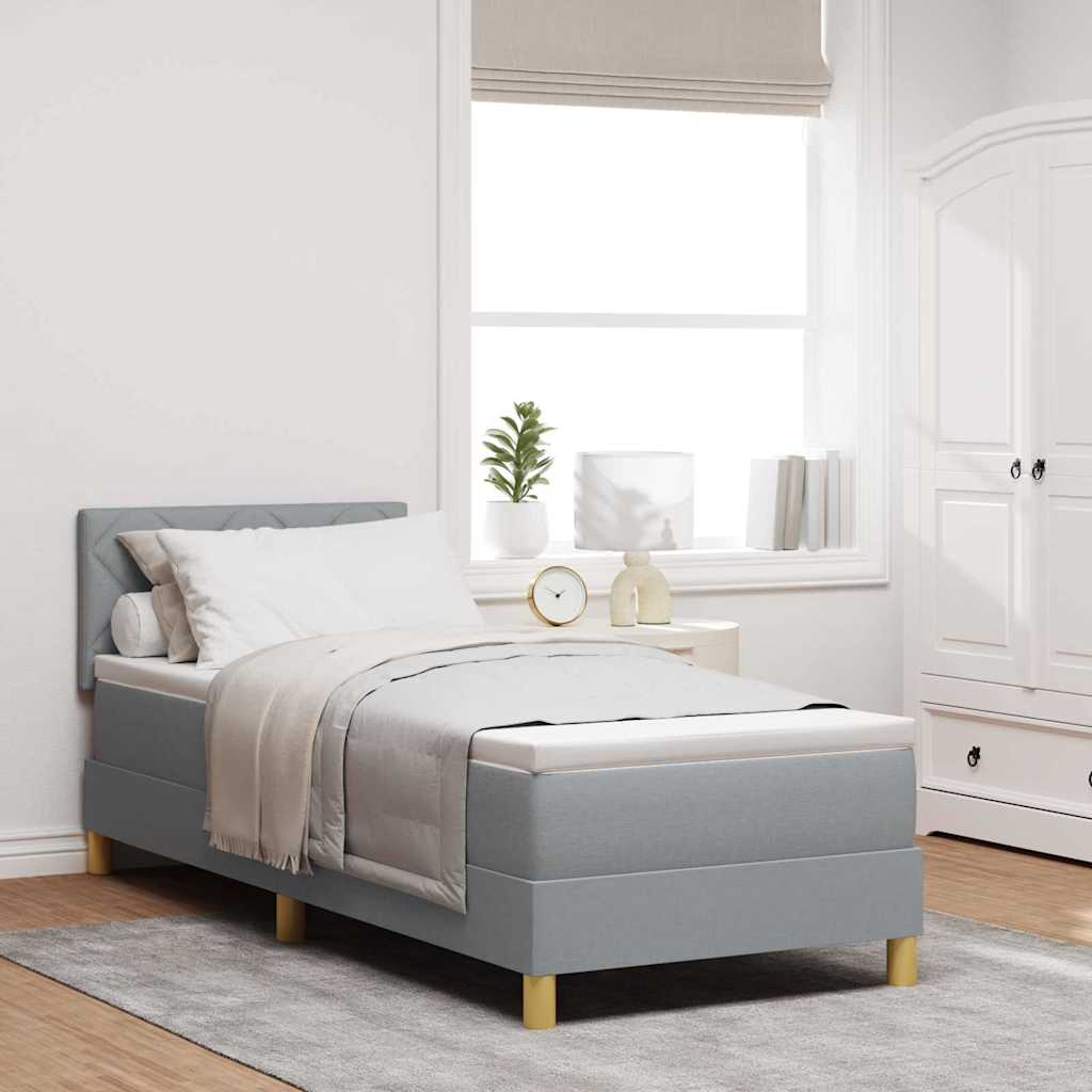 Letto a Sorgente LED con led Grigio chiaro 80 x 200 cm Tessuto
