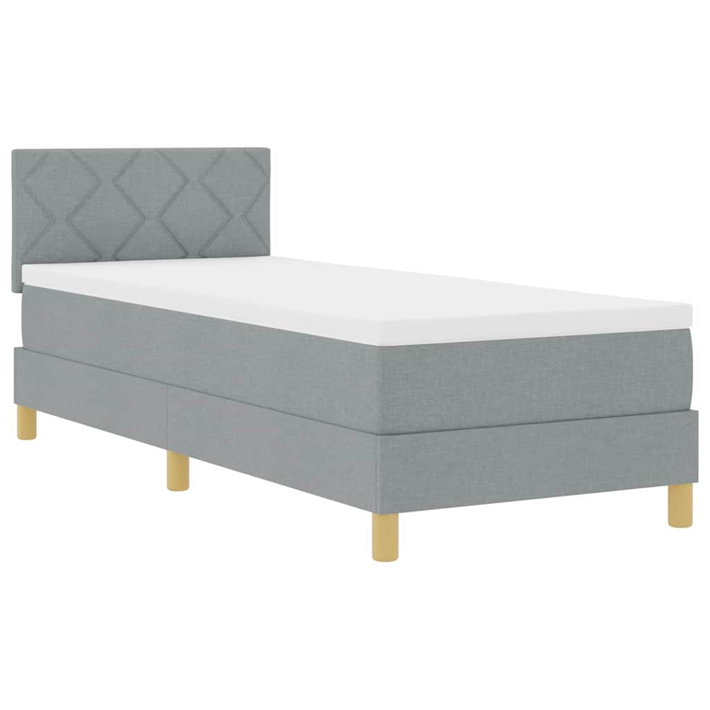 Letto a Sorgente LED con led Grigio chiaro 80 x 200 cm Tessuto