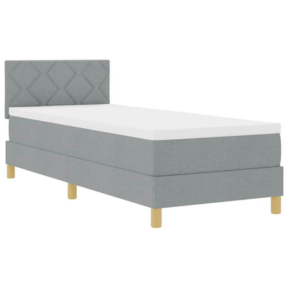 Letto a Sorgente LED con led Grigio chiaro 80 x 200 cm Tessuto