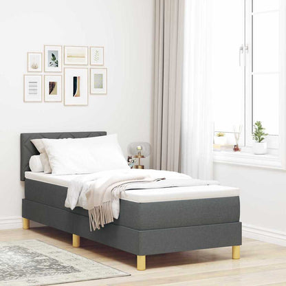 Letto a Sorgente LED con led Grigio scuro 80 x 200 cm Tessuto