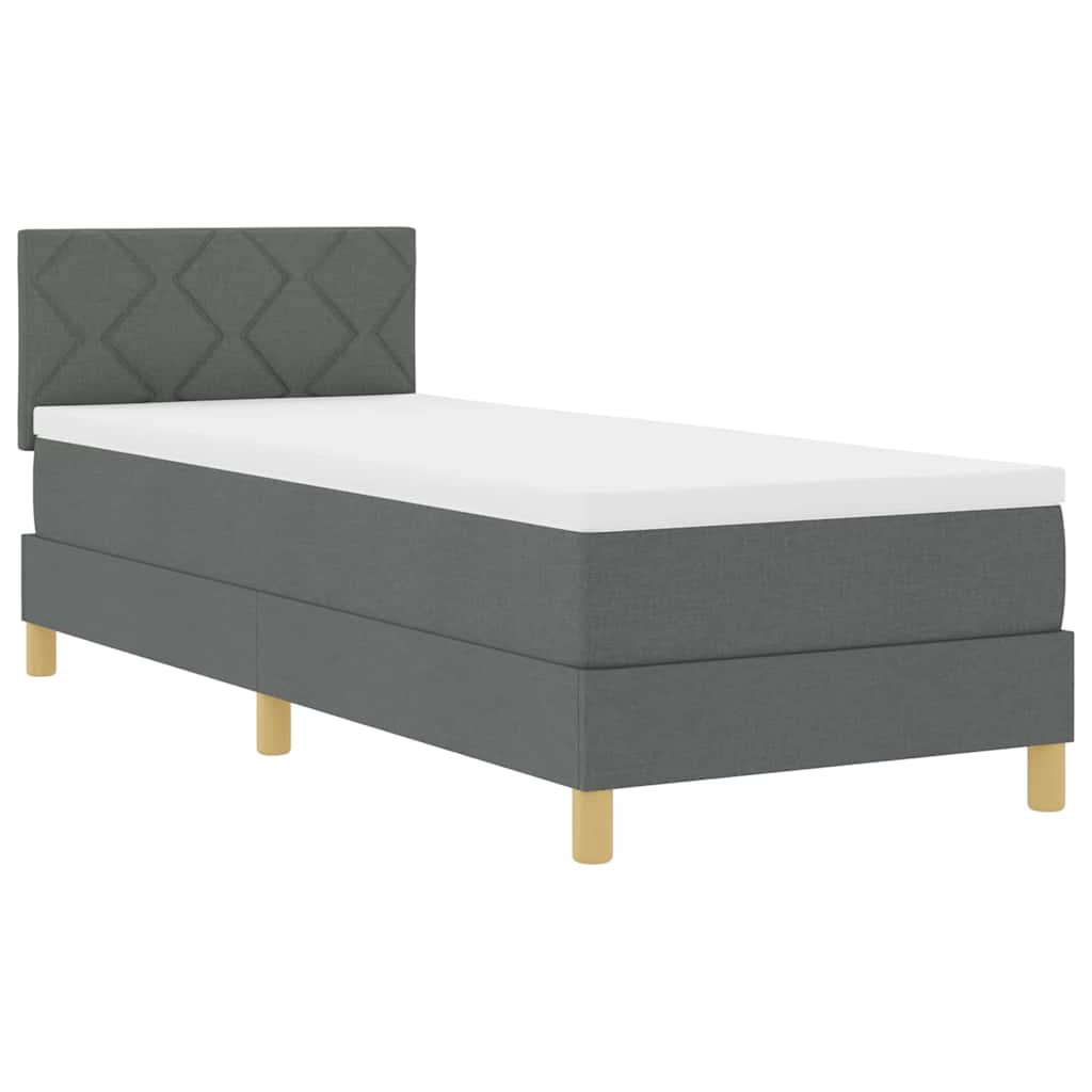Letto a Sorgente LED con led Grigio scuro 80 x 200 cm Tessuto