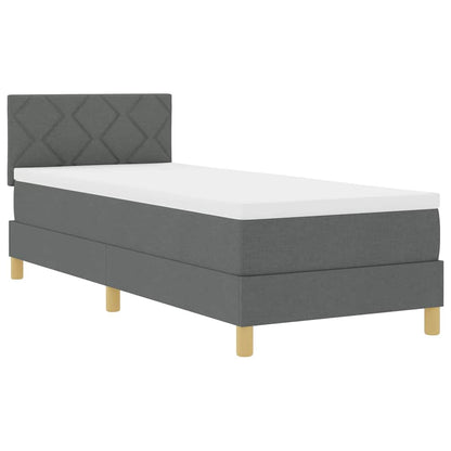 Letto a Sorgente LED con led Grigio scuro 80 x 200 cm Tessuto