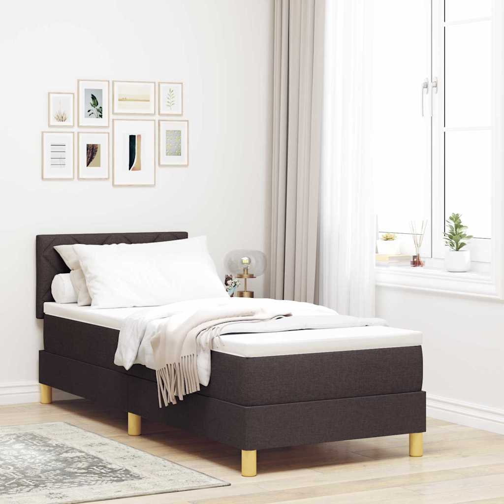 Letto a Sorgente LED con led Marrone Scuro 80 x 200 cm Tessuto