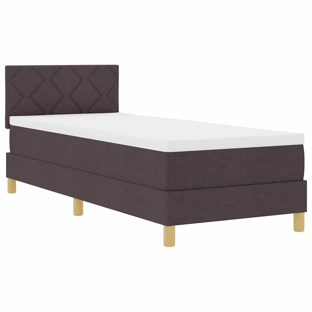 Letto a Sorgente LED con led Marrone Scuro 80 x 200 cm Tessuto