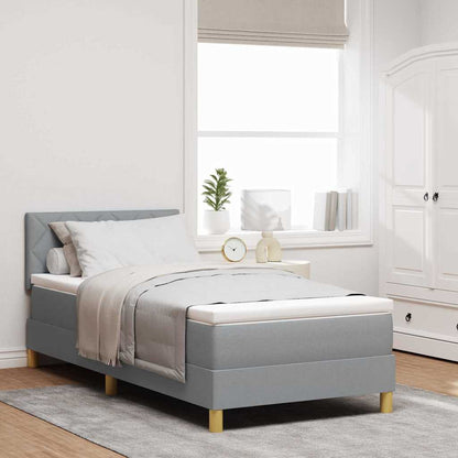 Letto a Sorgente LED con led Grigio chiaro 90 x 190 cm Tessuto