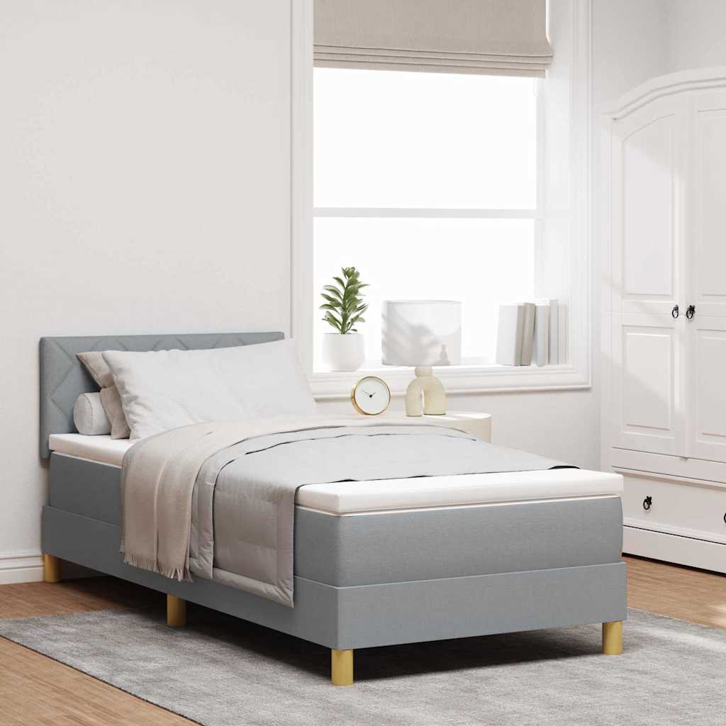 Letto a Sorgente LED con led Grigio chiaro 90 x 200 cm Tessuto
