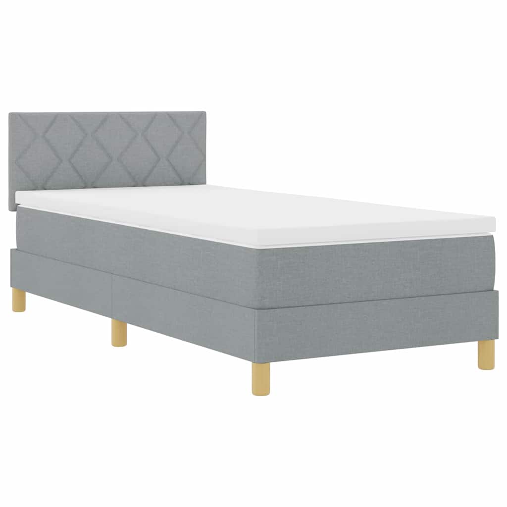 Letto a Sorgente LED con led Grigio chiaro 90 x 200 cm Tessuto