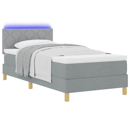Letto a Sorgente LED con led Grigio chiaro 100 x 200 cm Tessuto