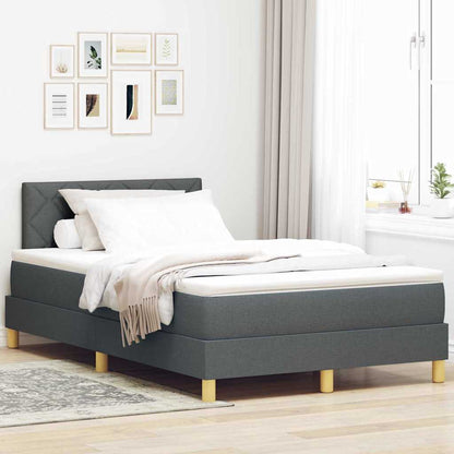 Letto a Sorgente LED con led Grigio scuro 120 x 190 cm Tessuto