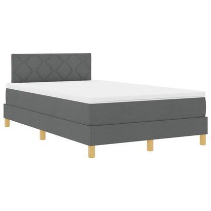 Letto a Sorgente LED con led Grigio scuro 120 x 190 cm Tessuto
