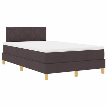 Letto a Sorgente LED con led Marrone Scuro 120 x 190 cm Tessuto
