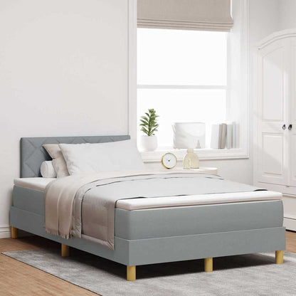 Letto a Sorgente LED con led Grigio chiaro 120 x 200 cm Tessuto