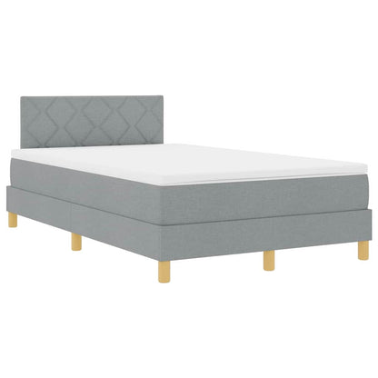 Letto a Sorgente LED con led Grigio chiaro 120 x 200 cm Tessuto