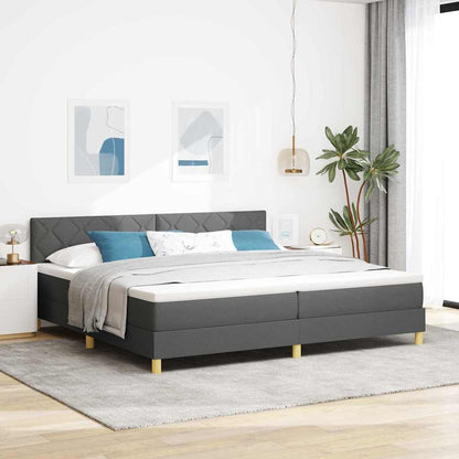 Letto a Sorgente LED con led Grigio scuro 200 x 200 cm Tessuto