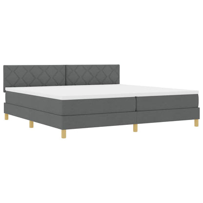 Letto a Sorgente LED con led Grigio scuro 200 x 200 cm Tessuto