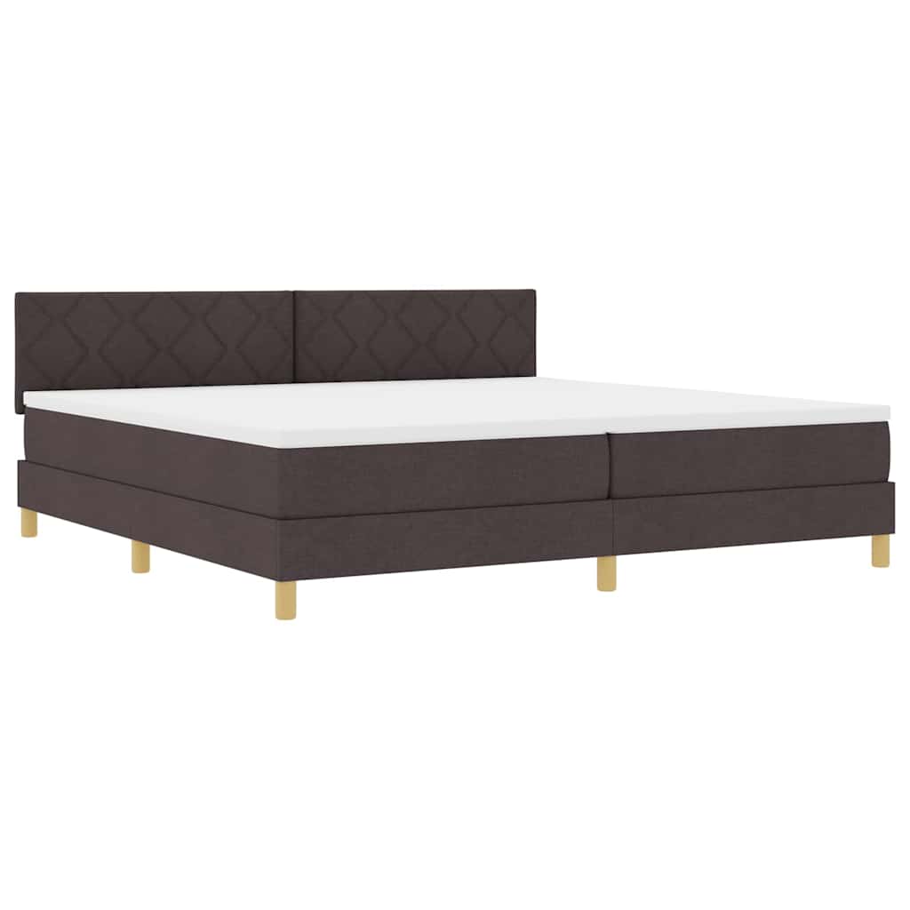Letto a Sorgente LED con led Marrone Scuro 200 x 200 cm Tessuto