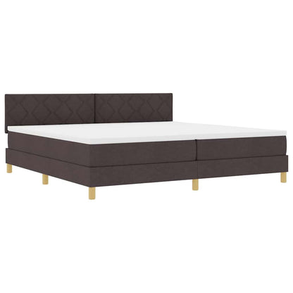 Letto a Sorgente LED con led Marrone Scuro 200 x 200 cm Tessuto