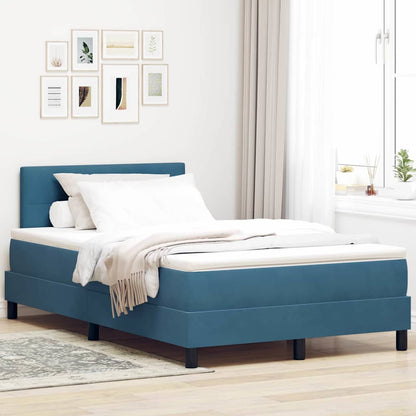 Letto a Sorgente LED con materasso Blu 120 x 190 cm Velluto