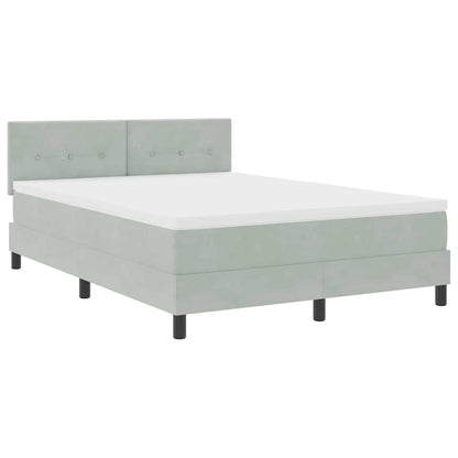 Letto a Sorgente LED con led Grigio chiaro 160 x 200 cm Velluto
