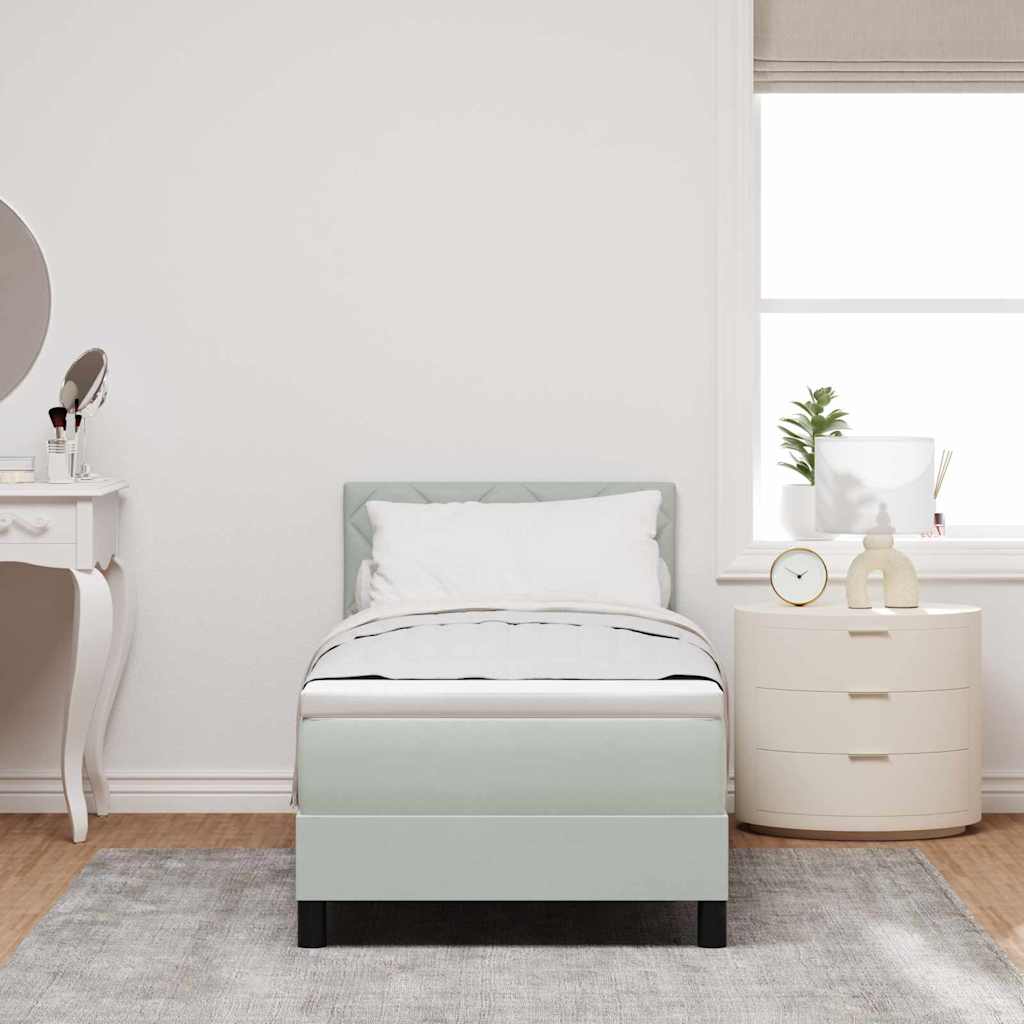 Letto a Sorgente LED con led Grigio chiaro 80 x 200 cm Velluto