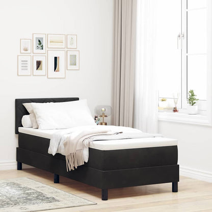 Letto a Sorgente LED con materasso Nero 80 x 200 cm Velluto
