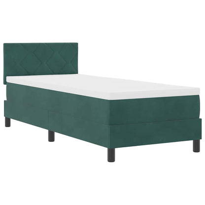 Letto a Sorgente LED con led Verde Scuro 80 x 200 cm Velluto