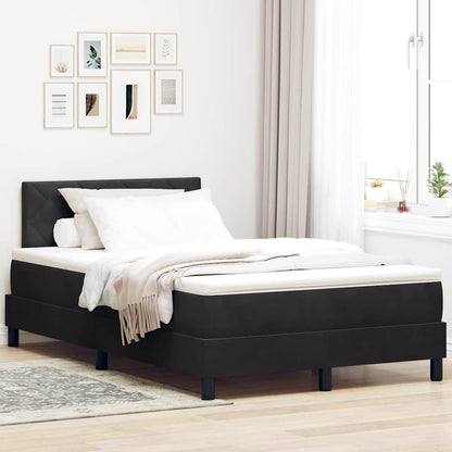 Letto a Sorgente LED con materasso Nero 120 x 190 cm Velluto
