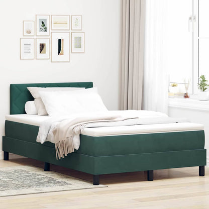 Letto a Sorgente LED con led Verde Scuro 120 x 190 cm Velluto