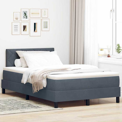 Letto a Sorgente LED con led Grigio scuro 120 x 200 cm Velluto