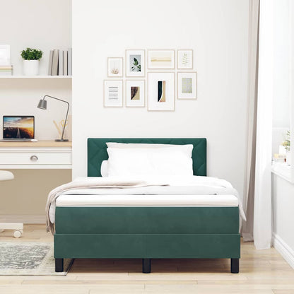 Letto a Sorgente LED con led Verde Scuro 120 x 200 cm Velluto