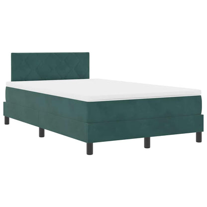 Letto a Sorgente LED con led Verde Scuro 120 x 200 cm Velluto