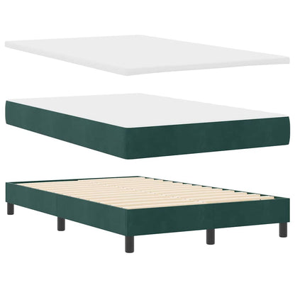 Letto a Sorgente LED con led Verde Scuro 120 x 200 cm Velluto