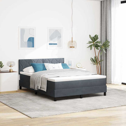 Letto a Sorgente LED con led Grigio scuro 140 x 200 cm Velluto