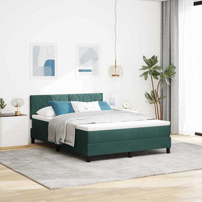 Letto a Sorgente LED con led Verde Scuro 160 x 200 cm Velluto
