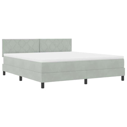 Letto a Sorgente LED con led Grigio chiaro 180 x 200 cm Velluto