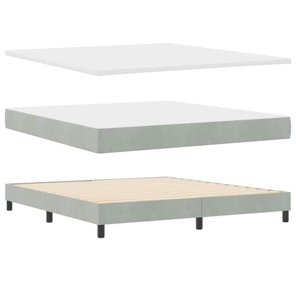 Letto a Sorgente LED con led Grigio chiaro 180 x 200 cm Velluto