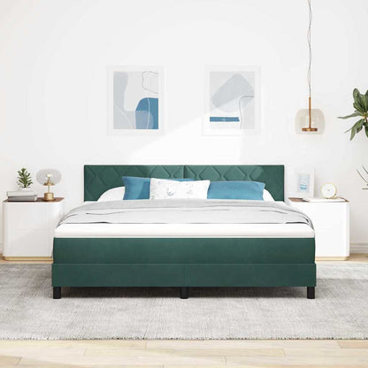 Letto a Sorgente LED con led Verde Scuro 180 x 200 cm Velluto