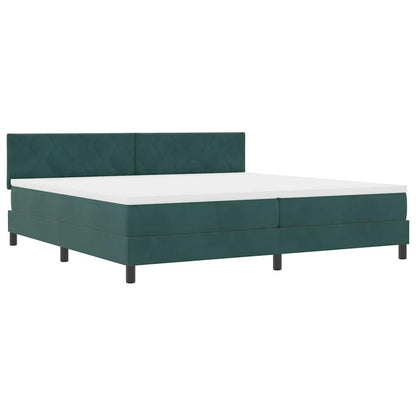 Letto a Sorgente LED con led Verde Scuro 200 x 200 cm Velluto