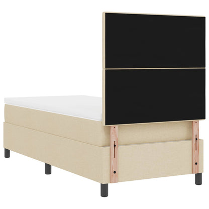 Letto a molle con materasso con led Crema 90 x 190 cm Tessuto