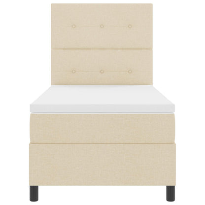 Letto a molle con materasso con led Crema 90 x 190 cm Tessuto