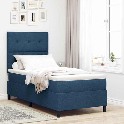 Letto a molle con materasso con led Blu 90 x 200 cm Tessuto