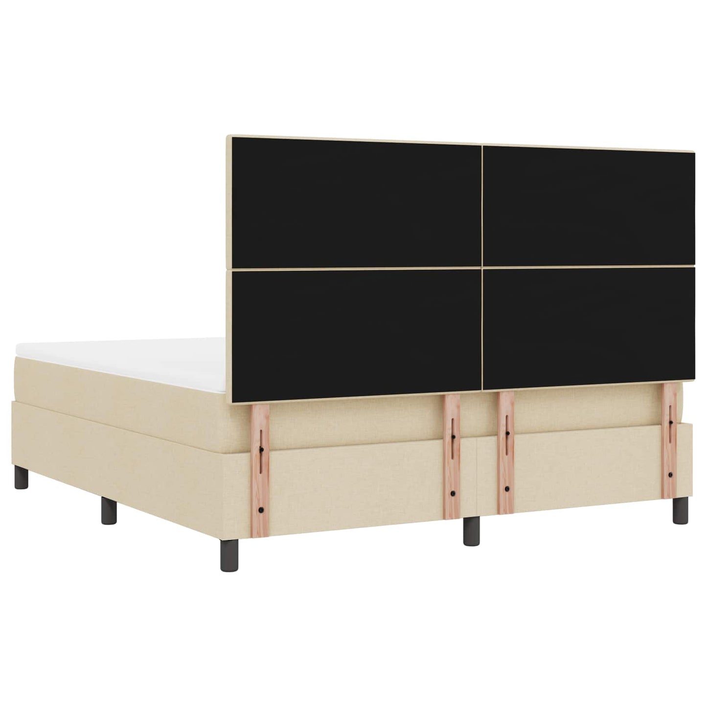 Letto a molle con materasso con led Crema 180 x 200 cm Tessuto