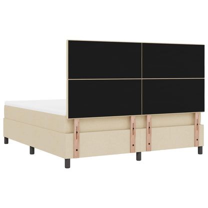 Letto a molle con materasso con led Crema 180 x 200 cm Tessuto