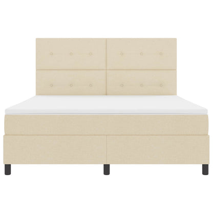 Letto a molle con materasso con led Crema 180 x 200 cm Tessuto